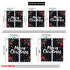 2pcs 2D flat printing Merry Christmas Window Curtains Merry Christmas leaves Durable 100% Polyester Fabric Without Electricity