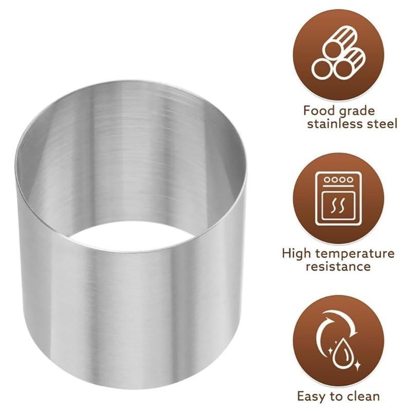 12 Pack Stainless Steel Dessert Molds Round Cake Rings Cake Moulds Baking Moulds Perfect for Elegant Cakes and Pastries