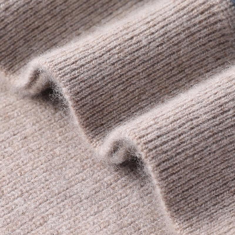 Hengyuanxiang Men's 100% Cashmere Thickened Round Neck Pullover Sweater