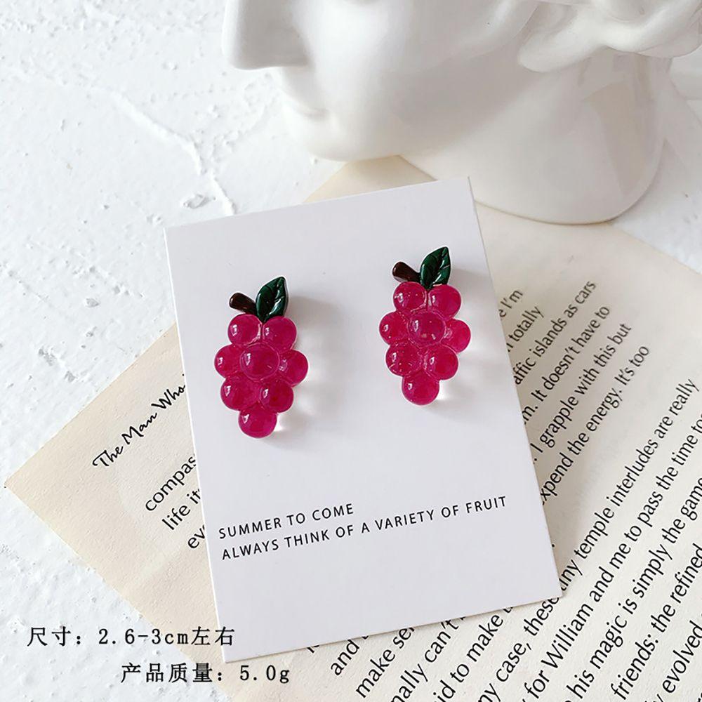 Sweet Women Korea Girl Party Fashion Jewelry Clip Earrings Grape String Earrings Drop Earrings