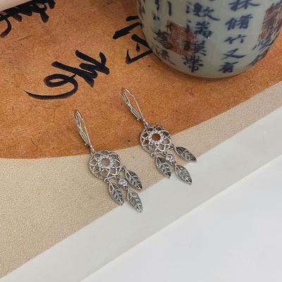 New Chinese Style Ancient Dream Catcher Ear Button Temperament Light Luxury Niche High-end Earrings New Trend