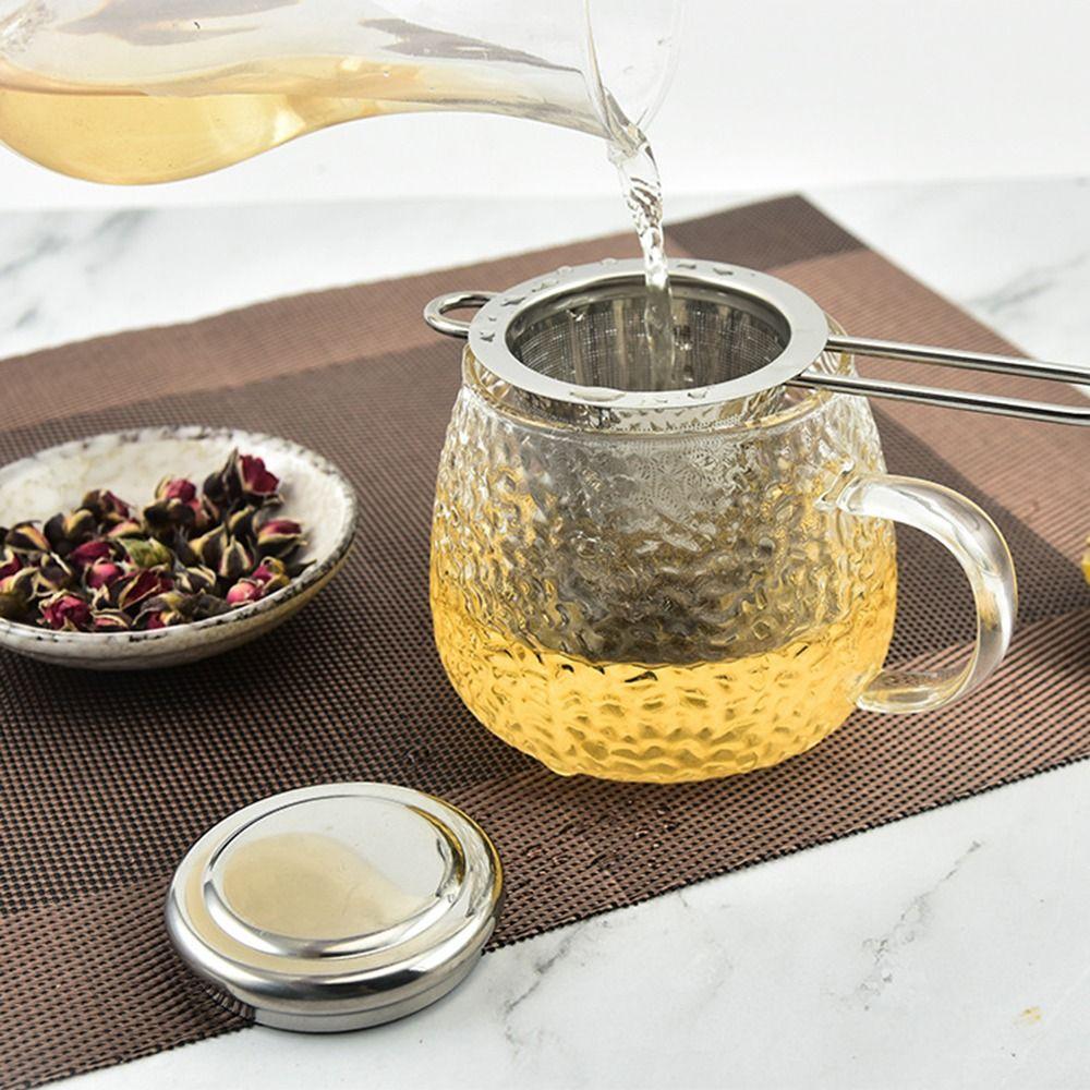 Reusable Stainless Steel Tea Strainer with Lid Spice Filter Loose Tea Infuser Basket  Home