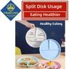 5/3/1pcs Reusable Round Dinner Plate Divided Dish In 3 Diet Dinner Plate Lightweight Wheat Straw Plates Weight Control Bowl