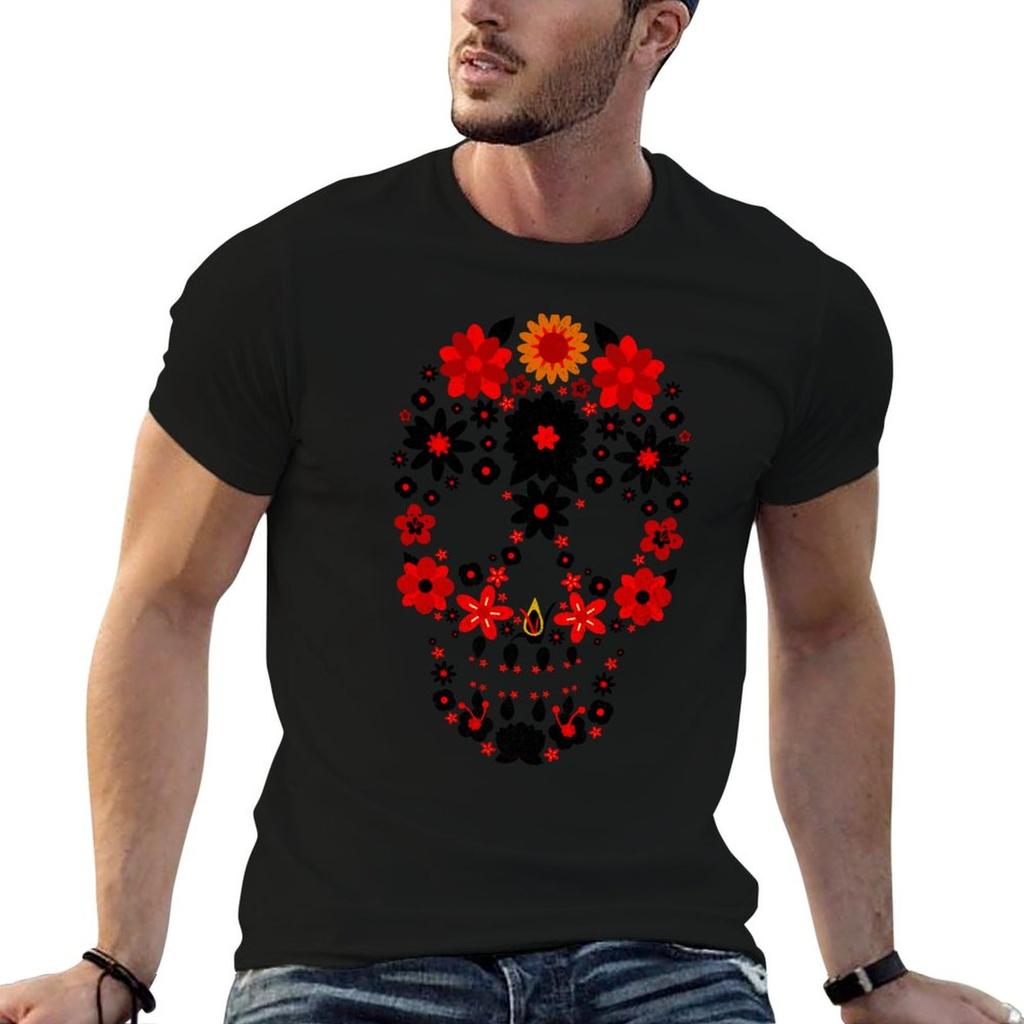Flower Sugar SkullFlower Skull TShirt Casual Everyday Wear TShirt