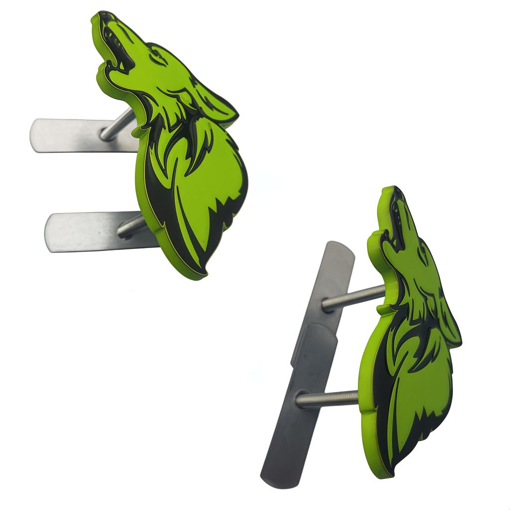 3D Metal Wolf Logo Car Front Grille Badge Side Fender Rear Trunk Emblem Sticker Decal  Car Exterior Decorative Accessories