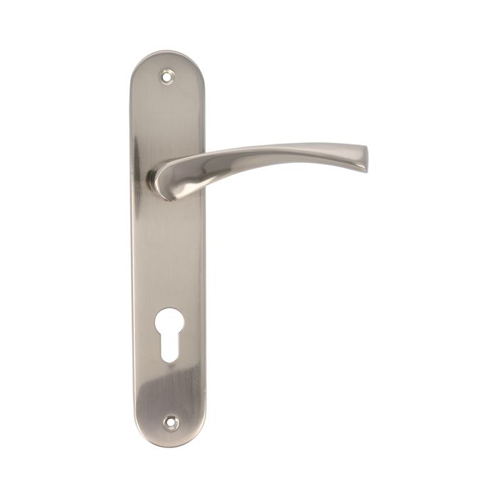 Jeu de béquilles sur plaque à cylindre - ISHI PB85 - 240 x 45 mm - Aluminium - Nickel brossé