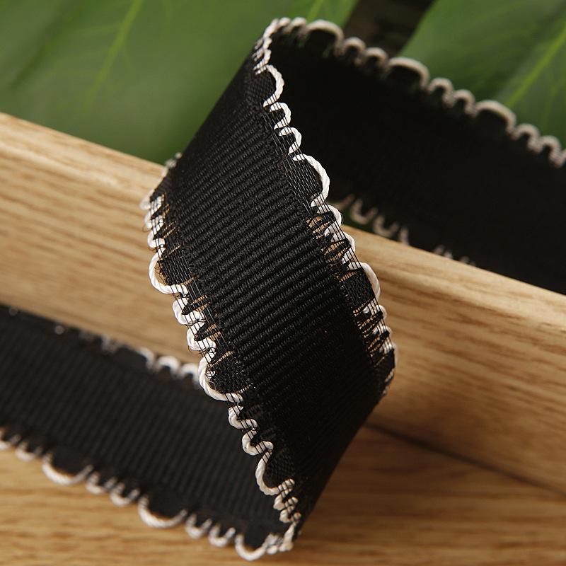 5Yards Picot Edge Ribbon Grosgrain Ribbon with Fine Loops for Clothing Sewing Gift Wrapping DIY Hair Bows Hat Decor Craft Supply