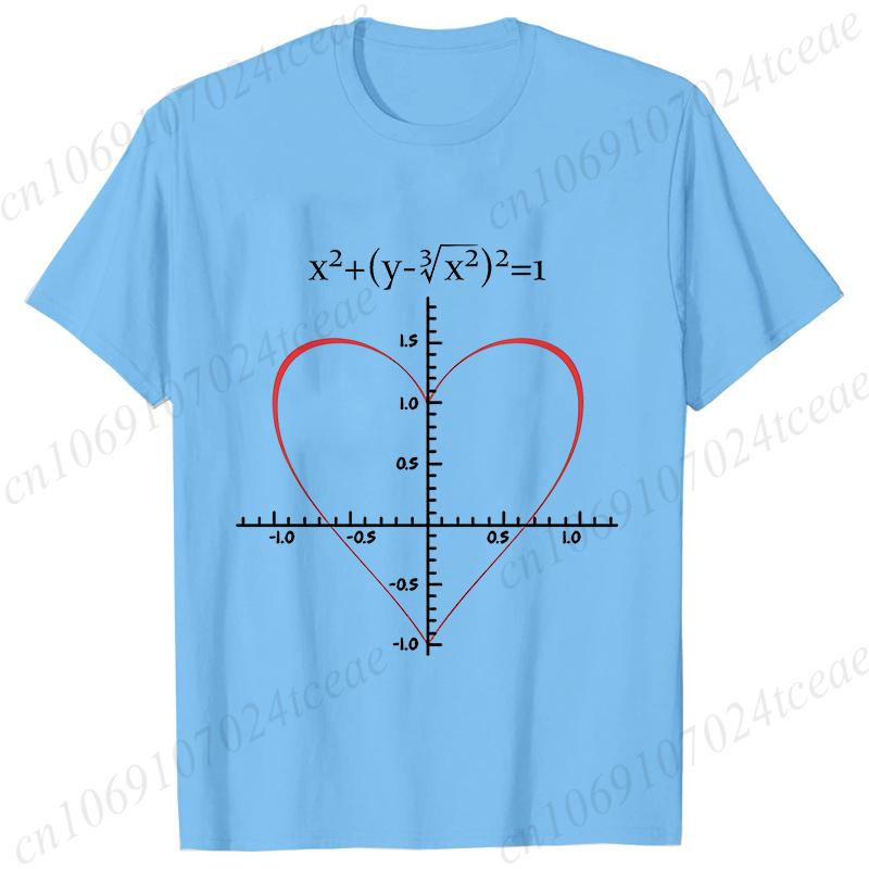 Men's T-Shirt Heart Equation Romantic Math Nerd Geek Love Gift Printed T-Shirt Summer Casual Tee T-Shirt for Men 2025 New Tops