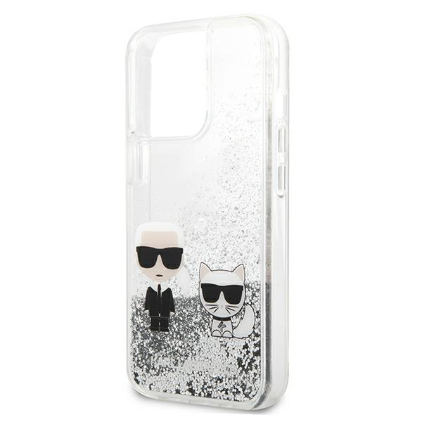 Karl Lagerfeld Klhcp13Xgkcs 13 Pro Max6,7 Srebrny/Silver Hardcase Liquid Glitter Karl&Choupette