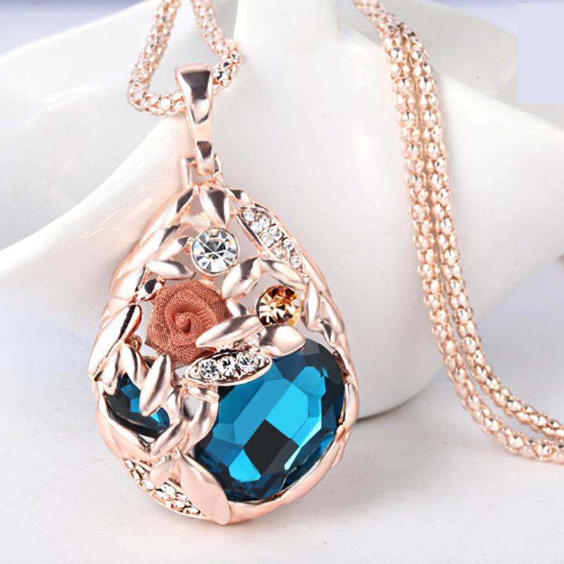 Autumn And Winter Golden Wheat Ears Long Sweater Necklace Golden Wheat Ears Clothes Versatile Accessories Pendant K5