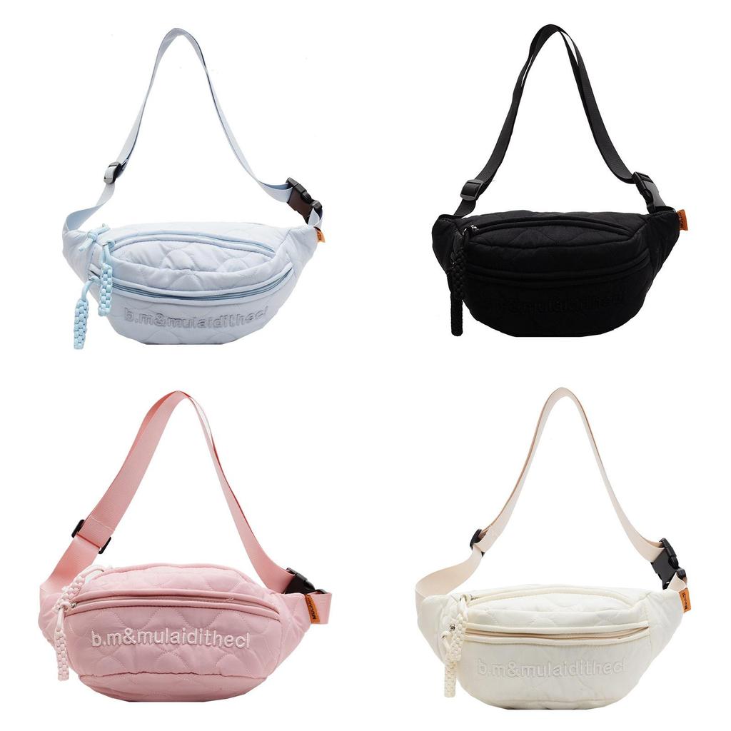 Cotton Pouch Bag For Girls With Zipper Closure And Phone Pocket For Casual Travel