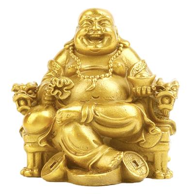 Ailunate Hotei Ornament Buddha Statue Seven Lucky Gods Hotei Ornament Money Luck Feng Shui Good Luck Ornament Maitreya Bodhisattva Sitting On a Dragon