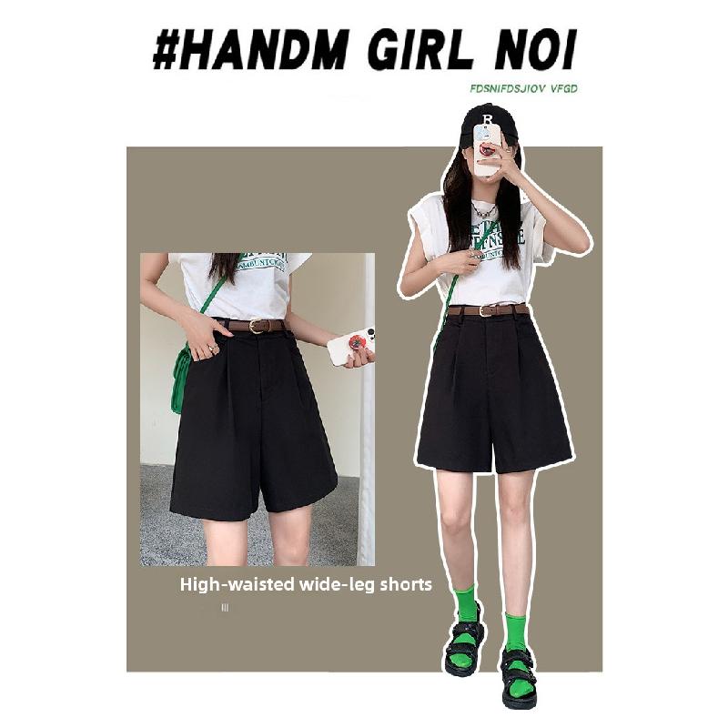 Women's Cotton-Linen Work Shorts, Summer 2026 New High-Waisted A-Line Wide-Leg Shorts
