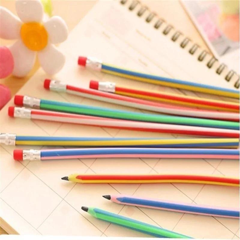 5pcs/lot random Creative stationery folding, constant bending, soft pencils, deformed pencils, elementary school gifts, prizes
