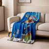Santa and Reindeer Fun Art for all seasons blanket lunch break throw gift