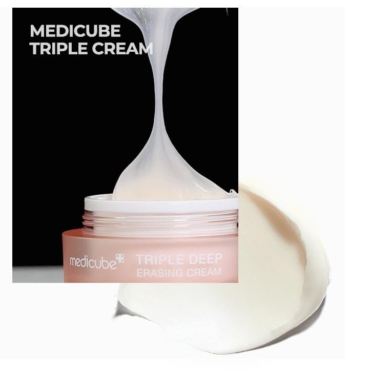Medicube Triple Deep Erasing Cream (50ml 1.69fl Oz.) A Slugging-worthy Collagen Cream Gives Dewy & Glowy Skin
