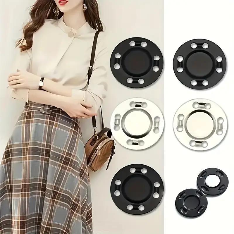 1 Pair Colored Metal Magnet Buckle Round Concealed Button Coat Jacket Magnetic Buckle Ultra-thin Invisible Snap Buckle