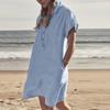Abito da camicia alla moda da donna, abito da spiaggia, abiti casual