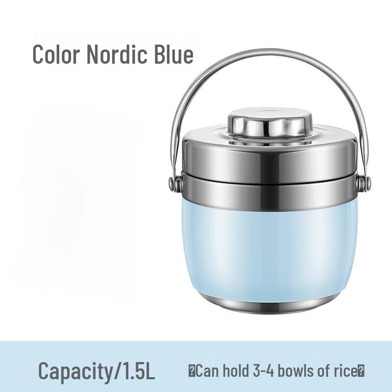 Portable 304 Stainless Steel Double-Layer Insulated Lunch Box