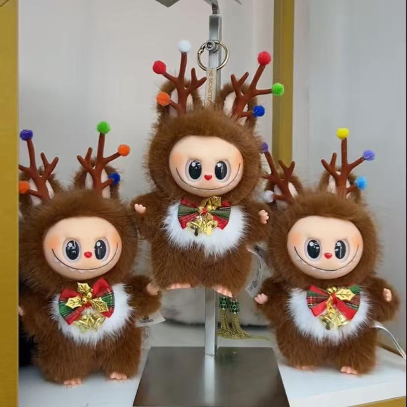 2025 New Christmas Plush Pendant Elk Doll Cute Internet Celebrity Keychain Bag Pendant Set Up Stall