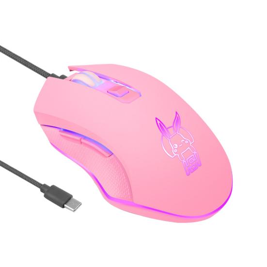 Wired Mouse Sensitive Ergonomic Type-C 3200DPI Plug Play Desk Mouse for MacBook Pro