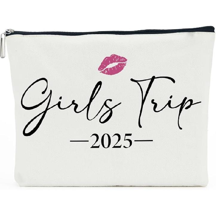 2 PCS Travel Gifts for Women Girls Trip Gifts Girls Weekend Gifts Girls Trip Gifts Favors Makeup Bag Weekend Bags for Women Friend Sister Traveler