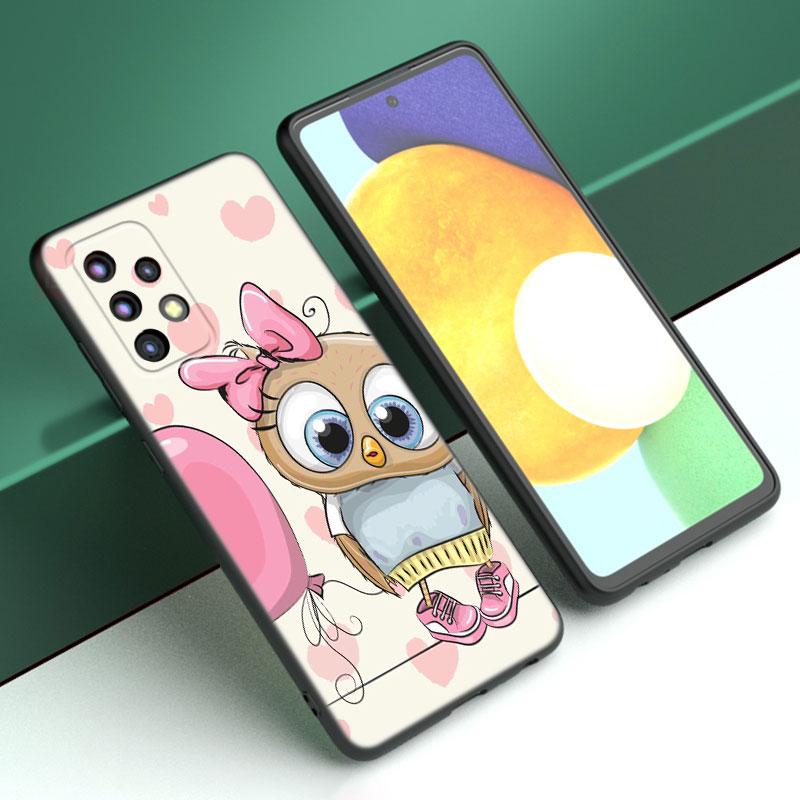 Lovely Animal Owl Phone Case For Samsung A13 A22 A24 A32 A23 A25 A34 A35 A52S A53 A54 A55 A73 5G A12 A14 A15 A31 A33 A50 A51 A72