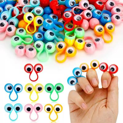 Marionnette à doigt Œil globuleux amusante Anneaux en plastique Jouets de faveur de fête pour enfants Jeux de farces et attrapes Cadeaux Décoration d'anniversaire