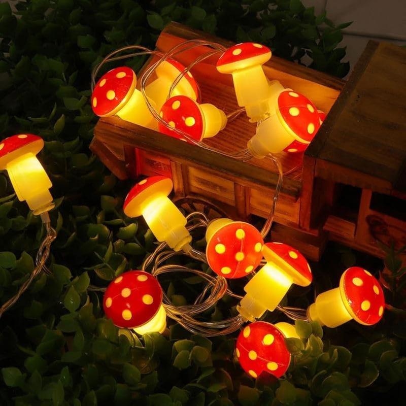 3D Mushroom Decor Lights Cottage Core Decor String Lights for Bedroom Battery Operated Cute Mushroom Gifts for Party Wedding