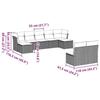 VidaXL Garden Lounge Set with Cushions 9 Pcs, Sofas with Adjustable Feet, Outdoor Furniture Set Patio Terrace, 3218272