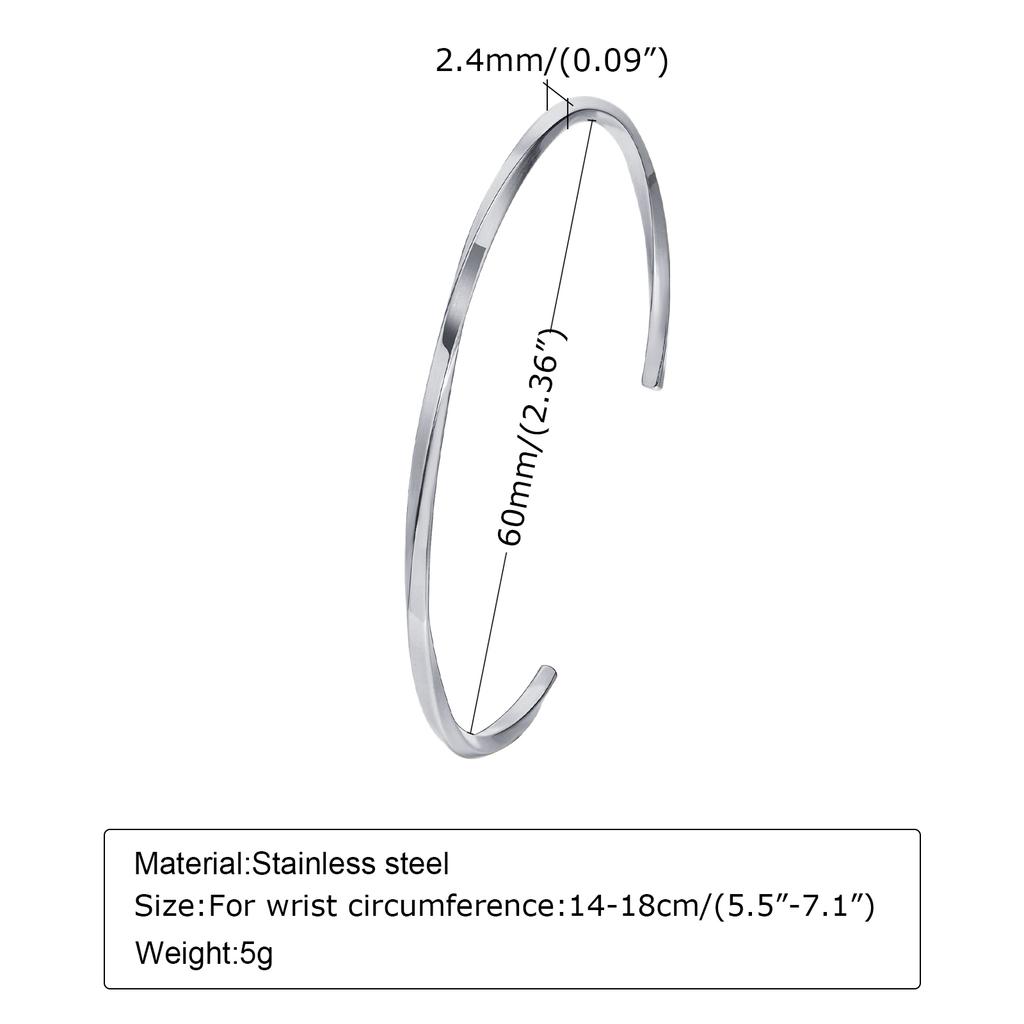 Fashion Stainless steel Full Gloss Bracelets, Blank Mobius Opening Bracelet Gold Color Chain Adjustable,Gift for Women Girls