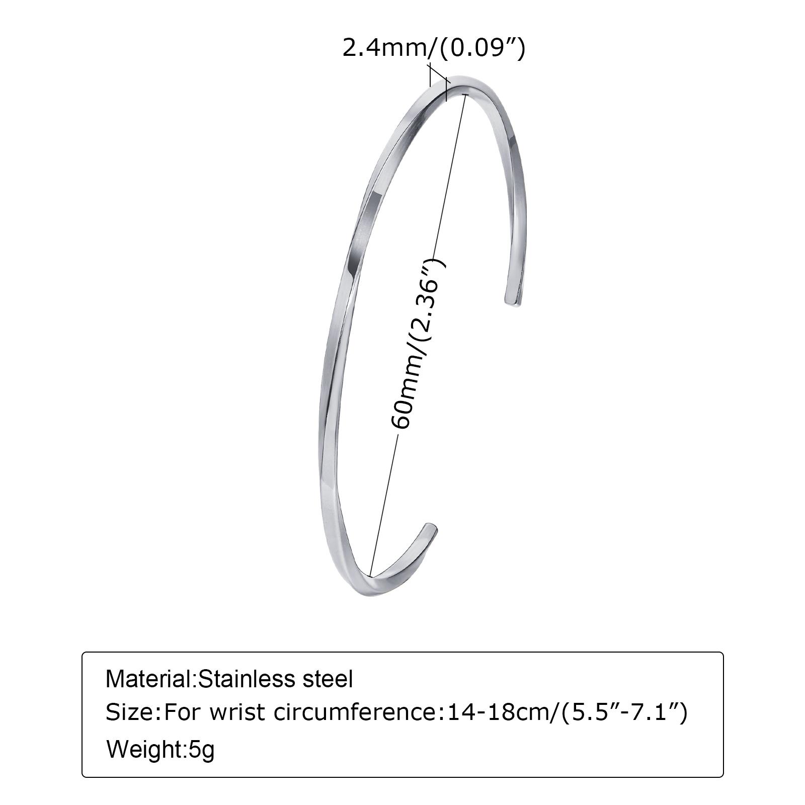 

Fashion Stainless steel Full Gloss Bracelets, Blank Mobius Opening Bracelet Gold Color Chain Adjustable,Gift for Women Girls