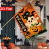 2D Flat - 2D Flat, Halloween Garden Flag Cat Pumpkin Lantern Garden Flag X 2 (4) XOutdoor Garden Flag Double-Sided Home Decoration Courtyard Decoratio