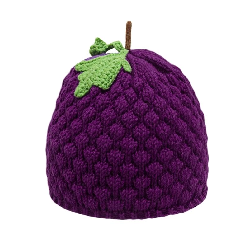 Lovely Fruit Winter Hat Soft Knitted Brimless Hat for Women Music Festival
