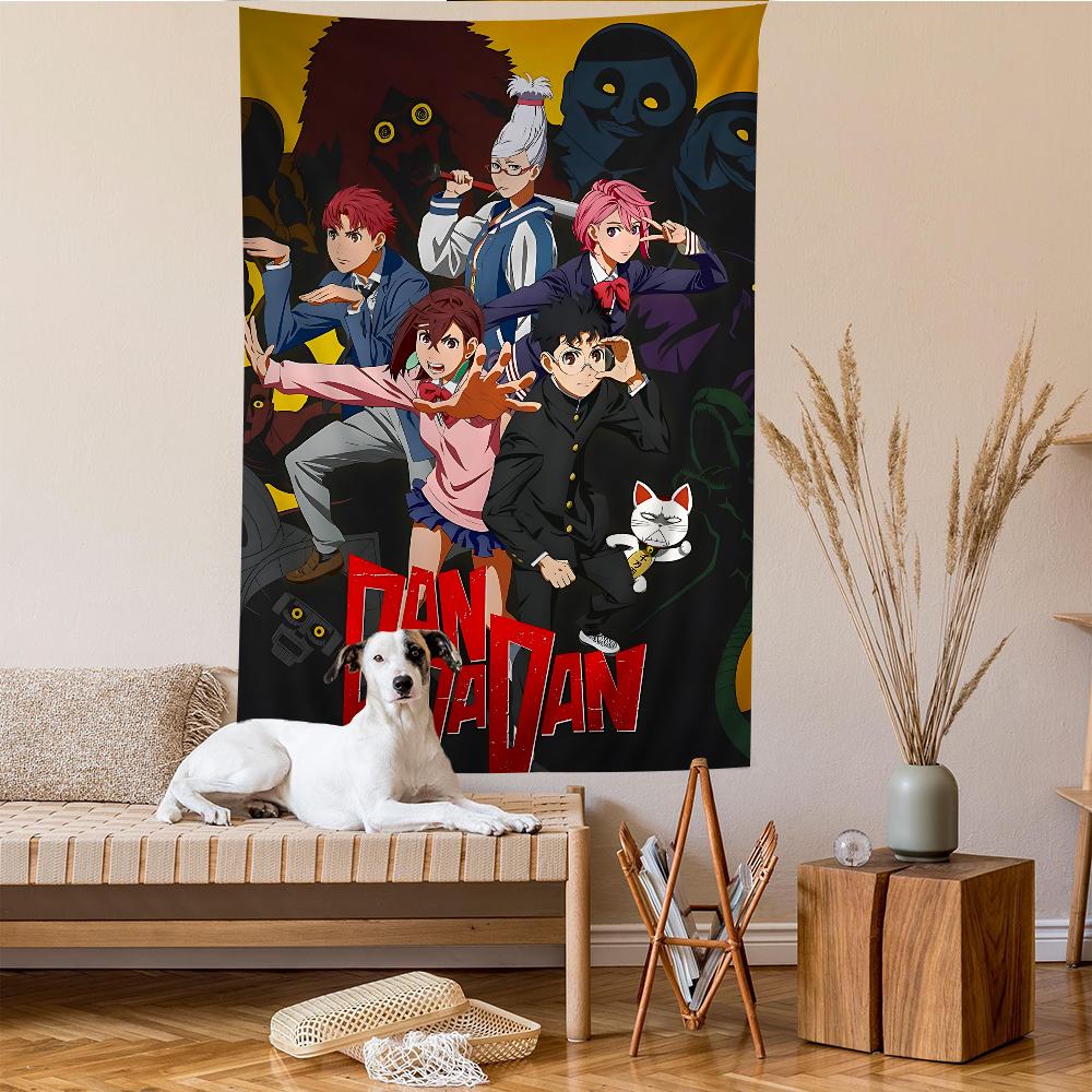 Urban Anime Girl Tapestry Wall Hanging Bold Eyeglasses Expressive Characters Perfect for Otaku Bedroom Trendy Room Decor