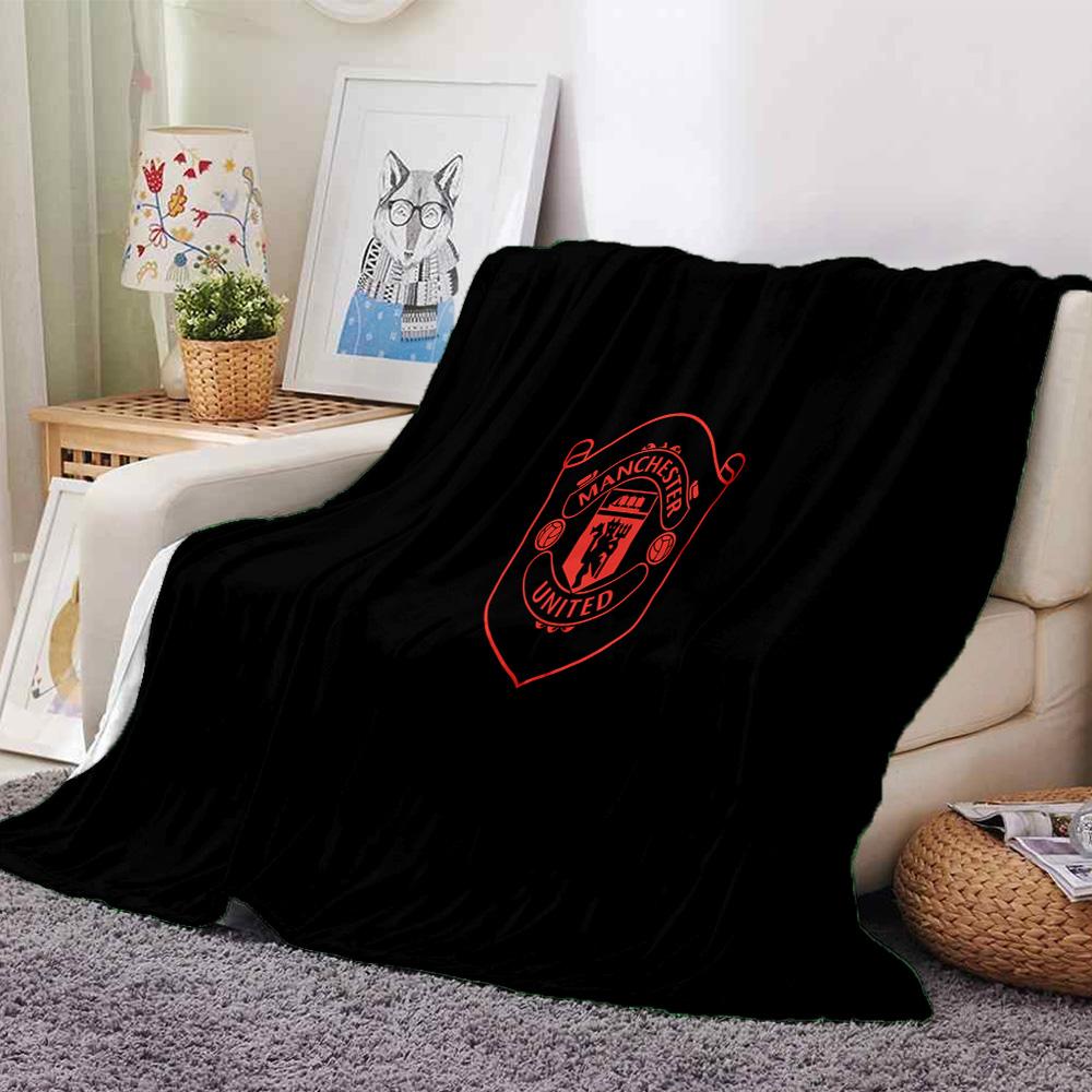 Coperta in Flanella con Stemma di Manchester, Morbido Poliestere, Design Moderno, Per Tutte le Stagioni per Campeggio, Viaggi, Regali per le Feste o Compleanni