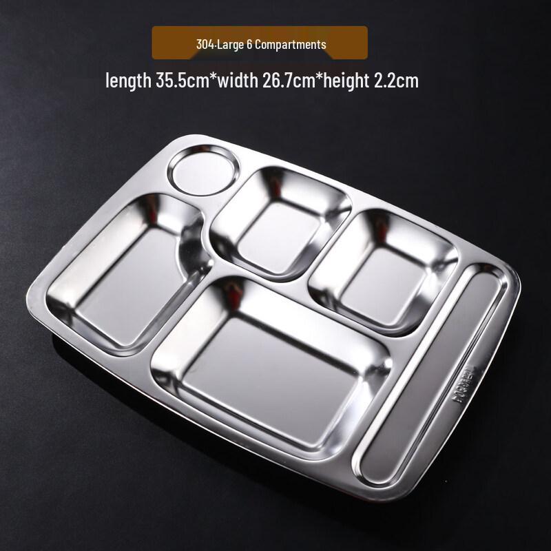 304 Stainless Steel Divided Meal Tray