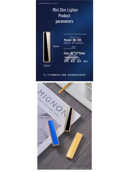 USB Rechargeable Silent Ultra-Thin Mini Lighter – Trendy TikTok Style for Men