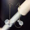 Korean Style Asymmetrical Flower Tassel Ear Hook Earrings - Versatile and Fashionable for Women