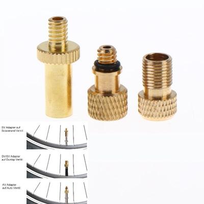 Adattatore Universale in Ottone per Valvola di Bicicletta Presta Schrader Dunlop Convertitore Adattatore di Gonfiaggio Multi-Tipo per Gonfiaggio Pompa Bici