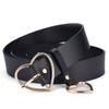 Cute Leather Belt Metal Heart Shape Buckle Camel White Black Retro PU Waistband Designer Skirts Pants Strap for Women Girls