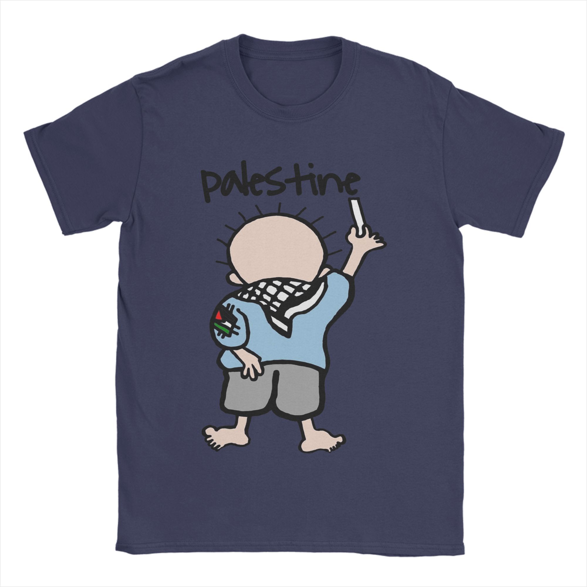 

Handala T Shirt Beach 100% Cotton T Shirts For Men Harajuku Pattern Tee Shirt Short-Sleeved Vintage Tees 4XL