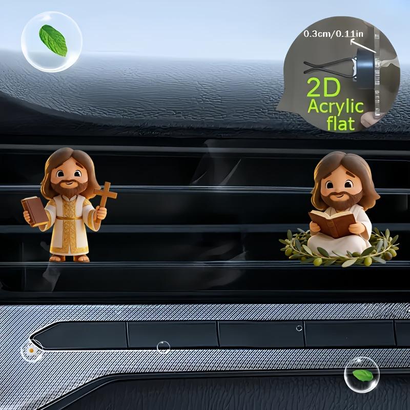 Cute Cartoon 2D Acrylic Car Air Vent Clips Religious Auto Air Freshener Clips For Car Interior Decoration