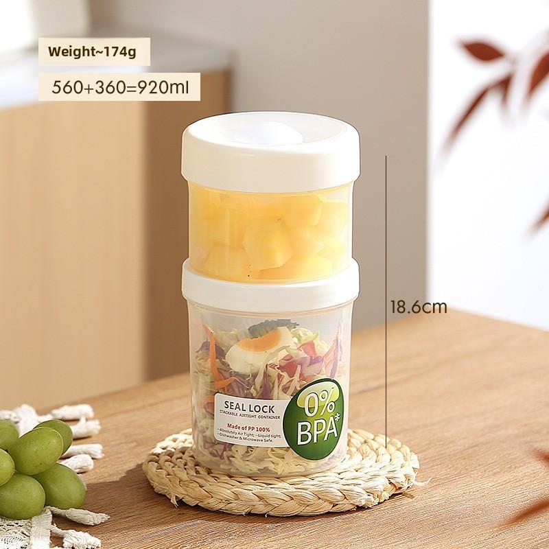 Portable Salad Bowl With Sealed Lid For Light Meals And Snacks