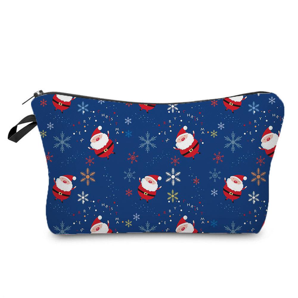 Women Christmas Ornament Print Cosmetic Bag Toiletries Organize Travel Storage Case 6693