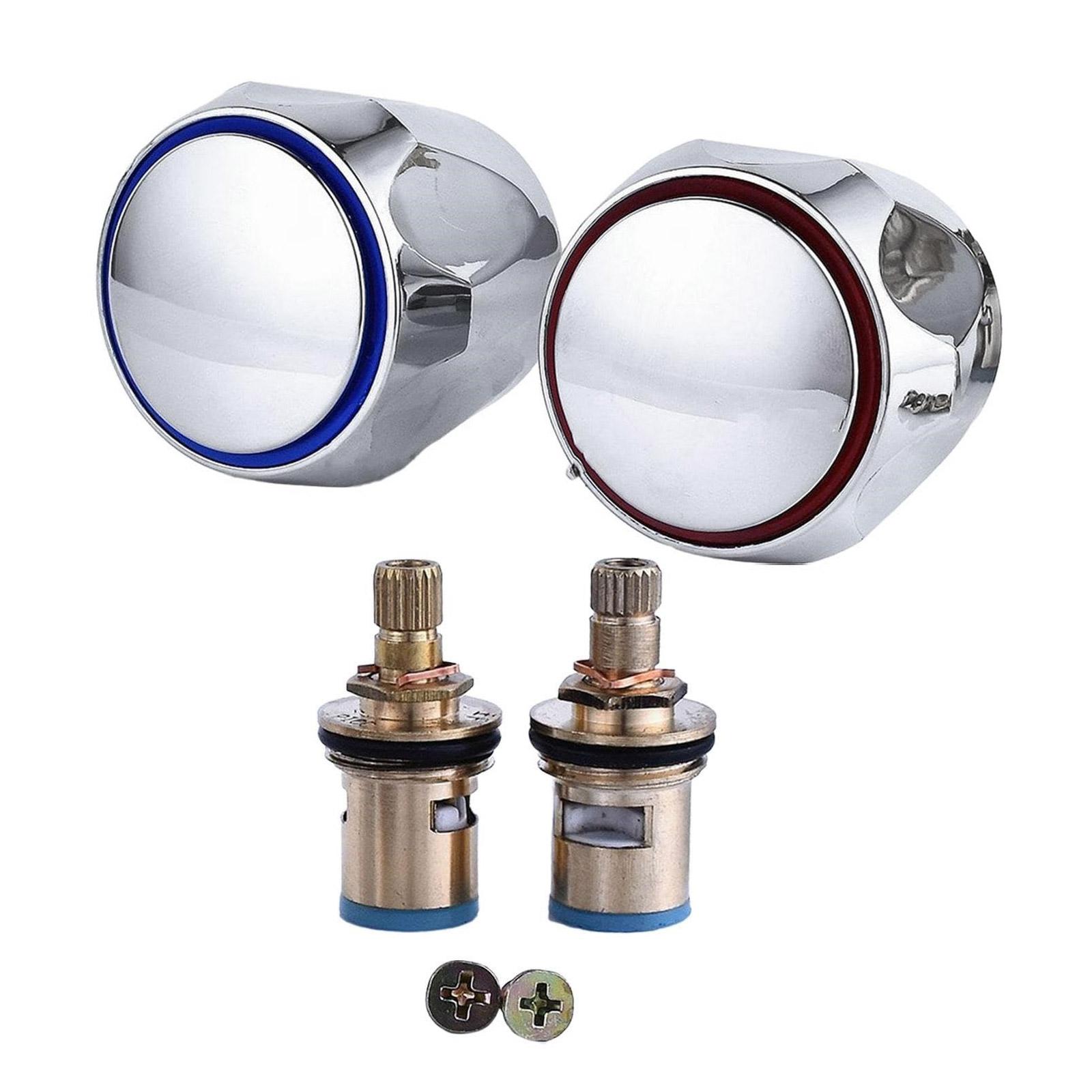 

Modern Bathroom Faucet Replacement set with Hot & Cold Self Tapping Heads Bath Faucet Conversion Set Comfortable Grip 20