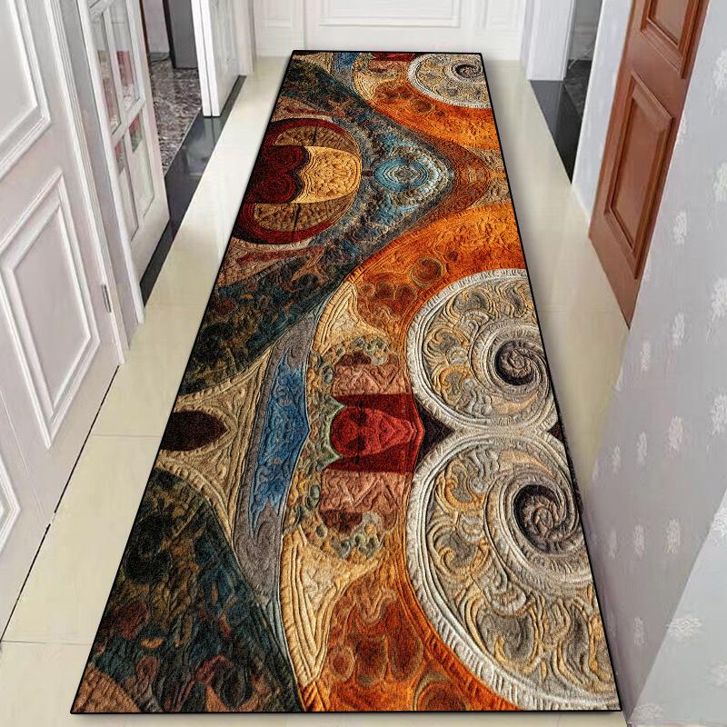 Boho Rutschfester Flur Teppich Dekor Zuhause Lobby Eingangsbereich Läufer Teppiche Bettseite Gang Waschbarer Teppich Hotel Treppen Flur Bodenmatten
