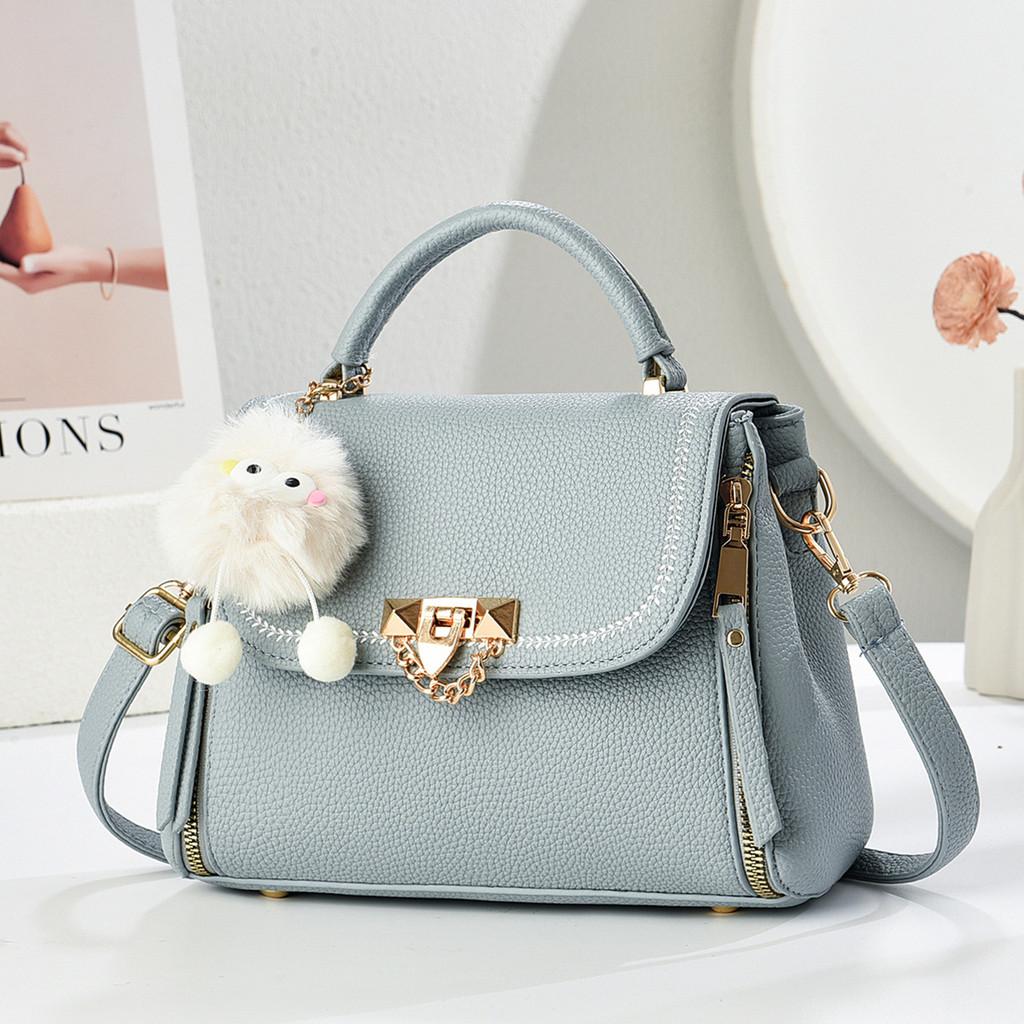 Business Office Pu Leather Crossbody Bag With Lock Clasp For Daily Use