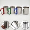 Stainless Steel Water Bottle with Carabiner Handle Metal Cup 220ml/7oz Suitable for Outdoor Sports Camping Hiking Mountaineering