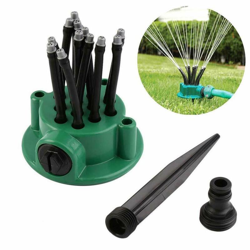 360° Flexible 12 Tubes Garden Yard Lawn Water Sprinkler Watering Sprayer System